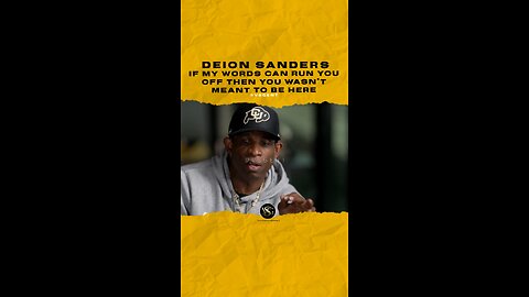@deionsanders If my words can run you off then you wasn’t meant to be here