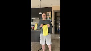 Walter cleans the floor