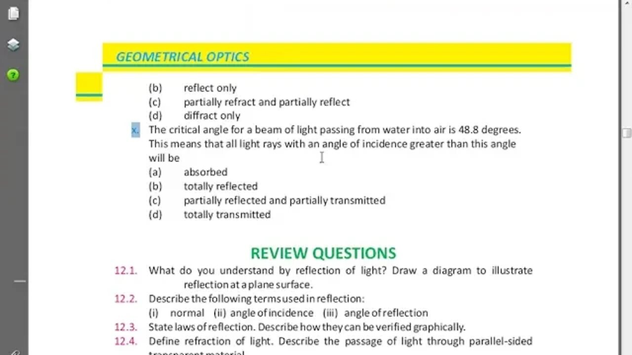 10th PHYSICS CH#12 MCQ's