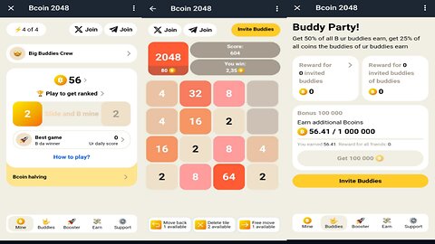 Bcoin 2048 | New Crypto Mining Bot On Telegram | 21 Million Max Supply | Play To Earn Crypto 2024