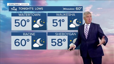 Clear skies, temps drop near 60 Thursday evening