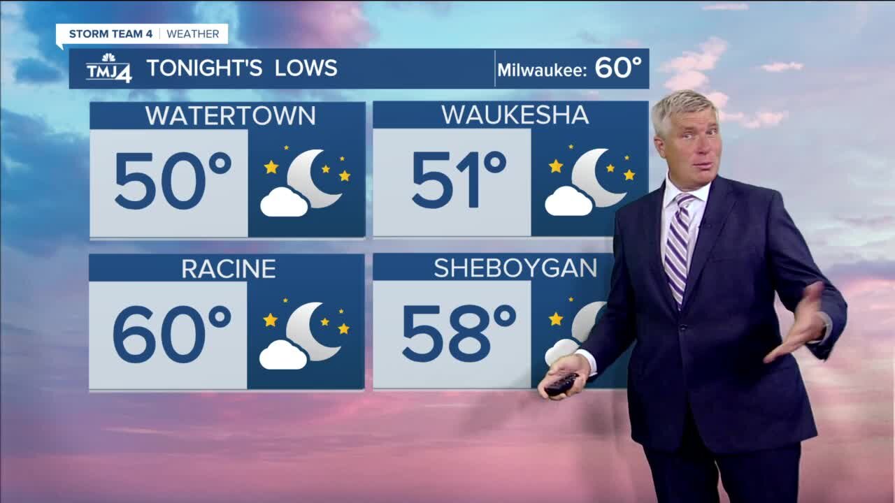 Clear skies, temps drop near 60 Thursday evening