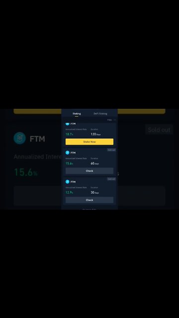 FANTOM TOKEN 4MONTH BINANCE STAKING REWARD #cryptoinvesting #cryptostaking #stakingrewards #staking