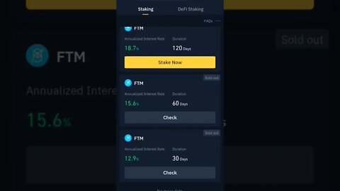 FANTOM TOKEN 4MONTH BINANCE STAKING REWARD #cryptoinvesting #cryptostaking #stakingrewards #staking