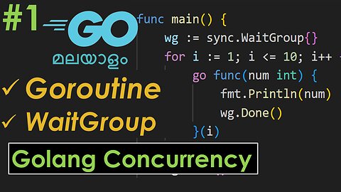 Golang Concurrency Tutorial Part 1 | Goroutine and WaitGroup | Malayalam