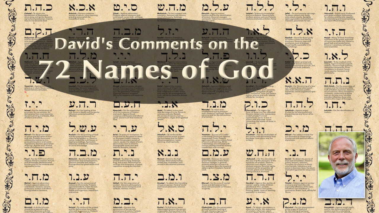 David's Comments on the 72 Names of God