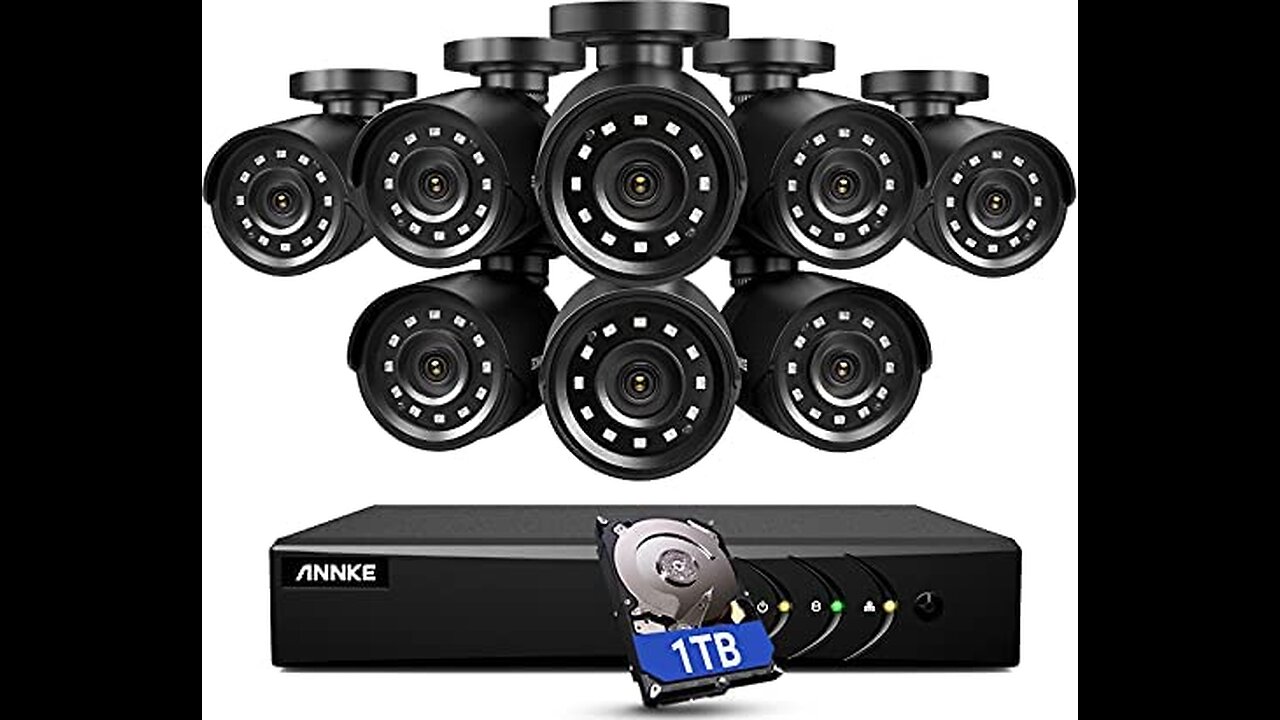 ANNKE Surveillance Camera System 8CH 5MP Lite H.265+ DVR with (8) HD 1080P Outdoor Weatherproof...