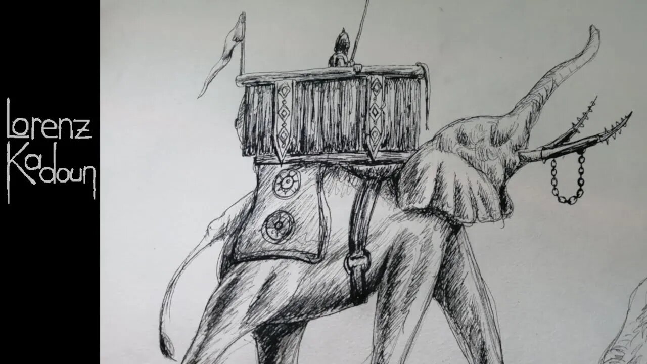 War-Elephants Ballpointpen | Sketchbook Drawing