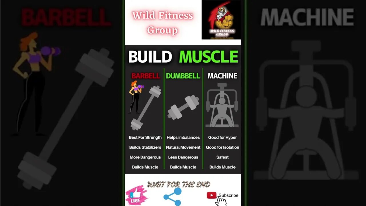 🔥Build muscle: barbell vs dumbbell vs machine🔥#shorts🔥#wildfitnessgroup🔥1 May 2022🔥