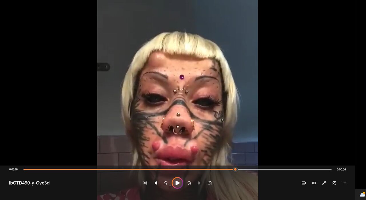 Girl with Too Many Tattoos and Piercings Makes a Filter Video