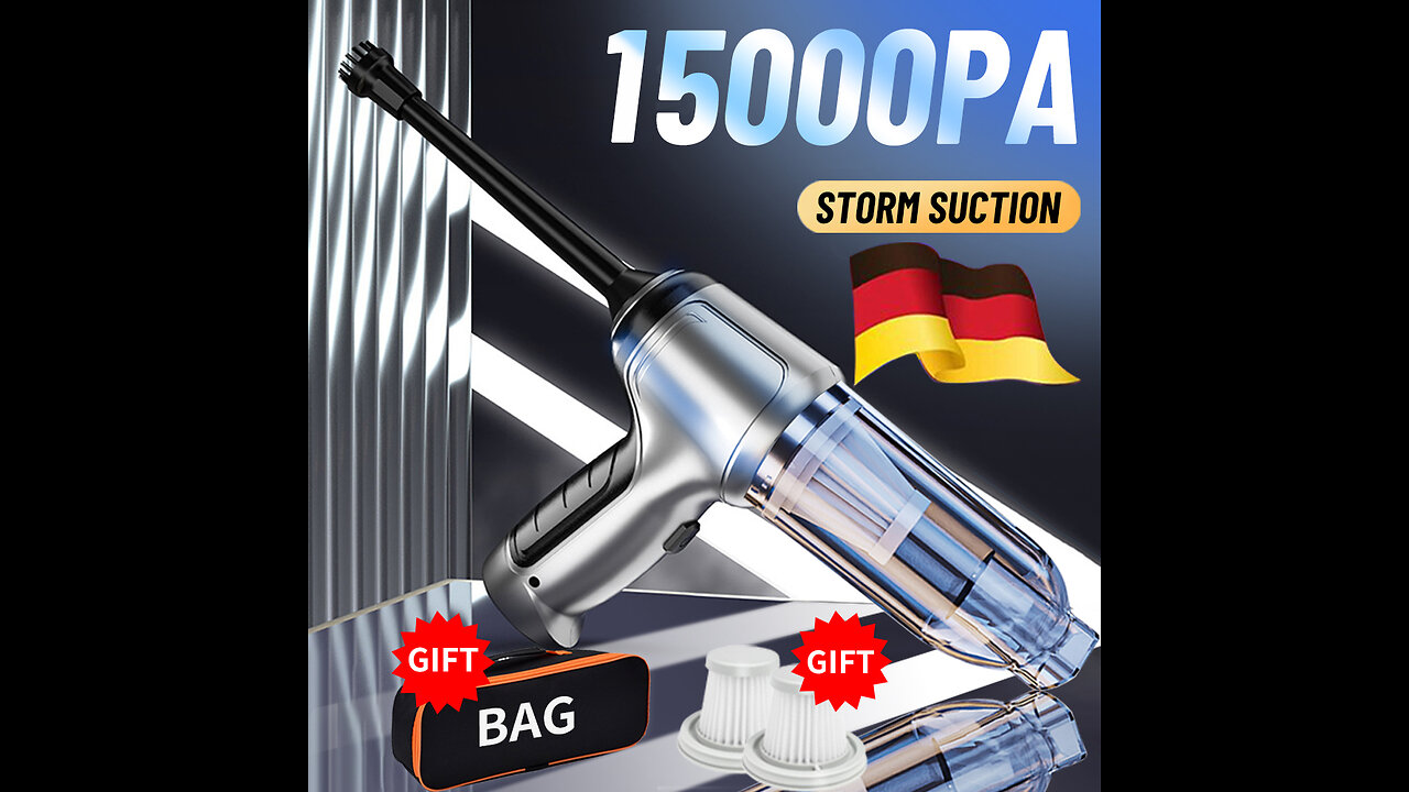 15000Pa Wireless Car Vacuum Cleaner Strong Suction Handheld Auto Vacuum Home