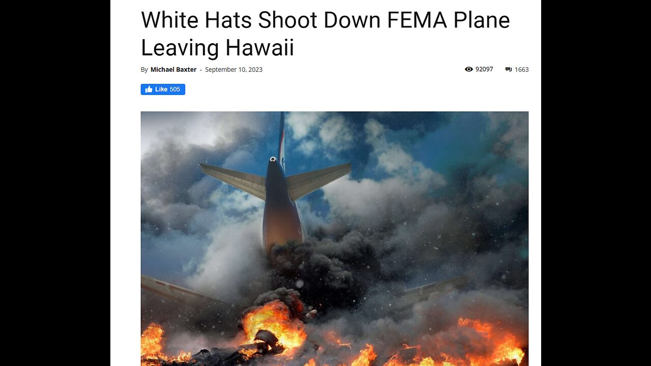 White Hats Take Down FEMA Plane-Plus Preventing FEMA Crimes In Florida