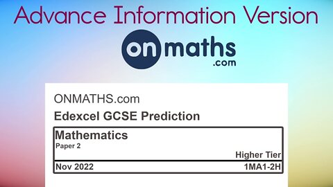 November 2022 RESIT Predicted Maths GCSE Paper 2 Edexcel (Higher) Calculator Exam 1MA1-2H