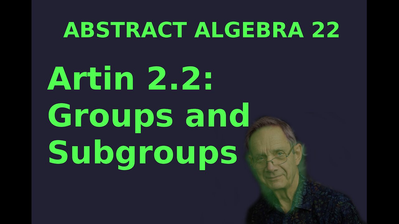 Groups and Subgroups (Artin 2.2) | Abstract Algebra 22