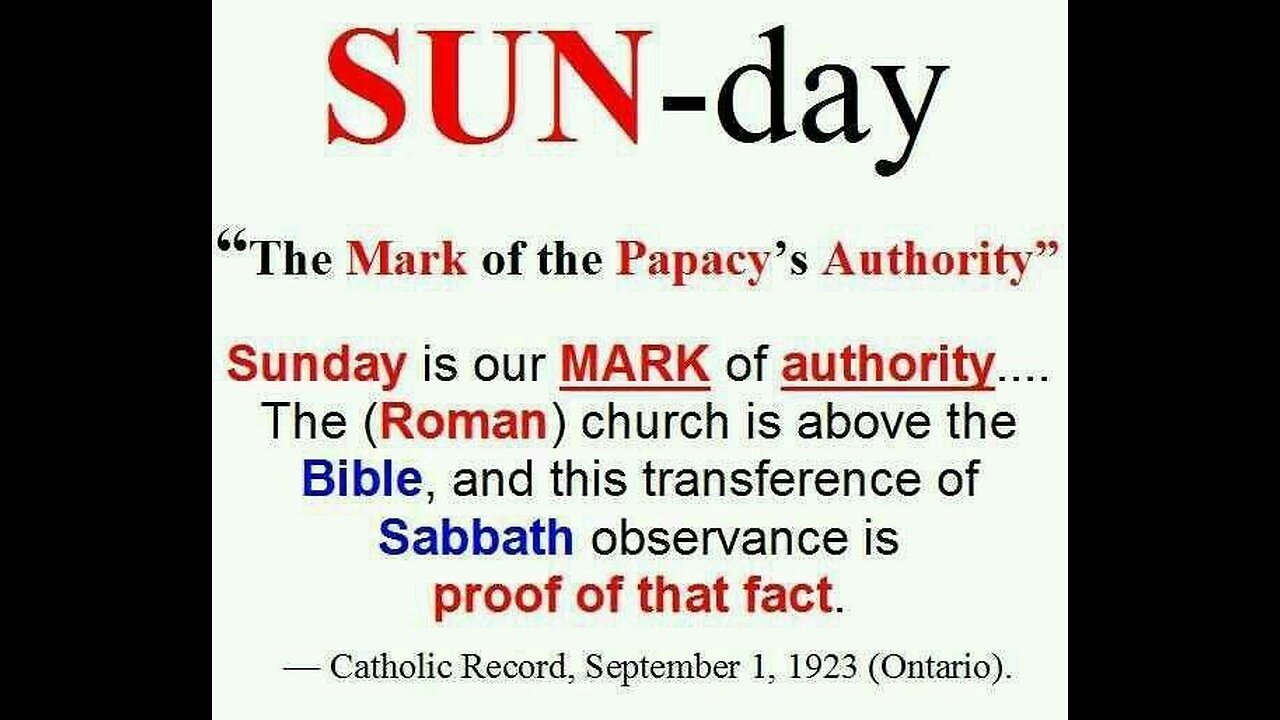 Bible - Prophecy - Attack On The Sabbath & The Coming Sunday Law Part 1