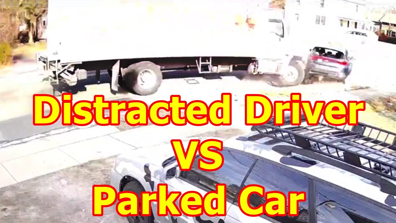 Distracted Truck Driver Hits Parked Car. — LAKEHURST, NJ | Car Accident | Footage Show