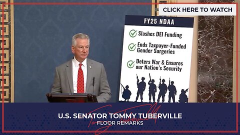 Senator Tuberville Advocates for Pete Hegseth and Calls on Schumer to Bring FY25 NDAA to the Floor