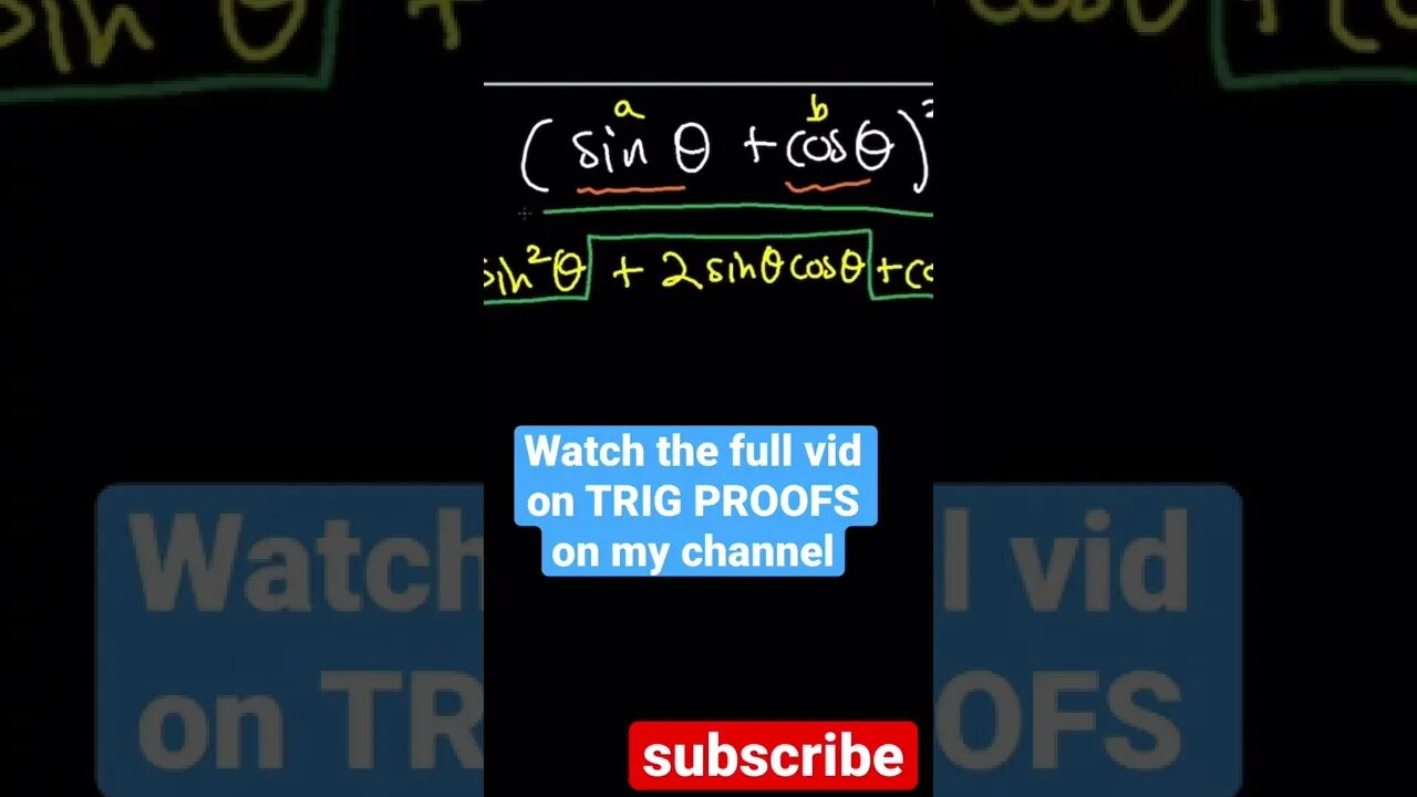 Learn trig identities on my channel