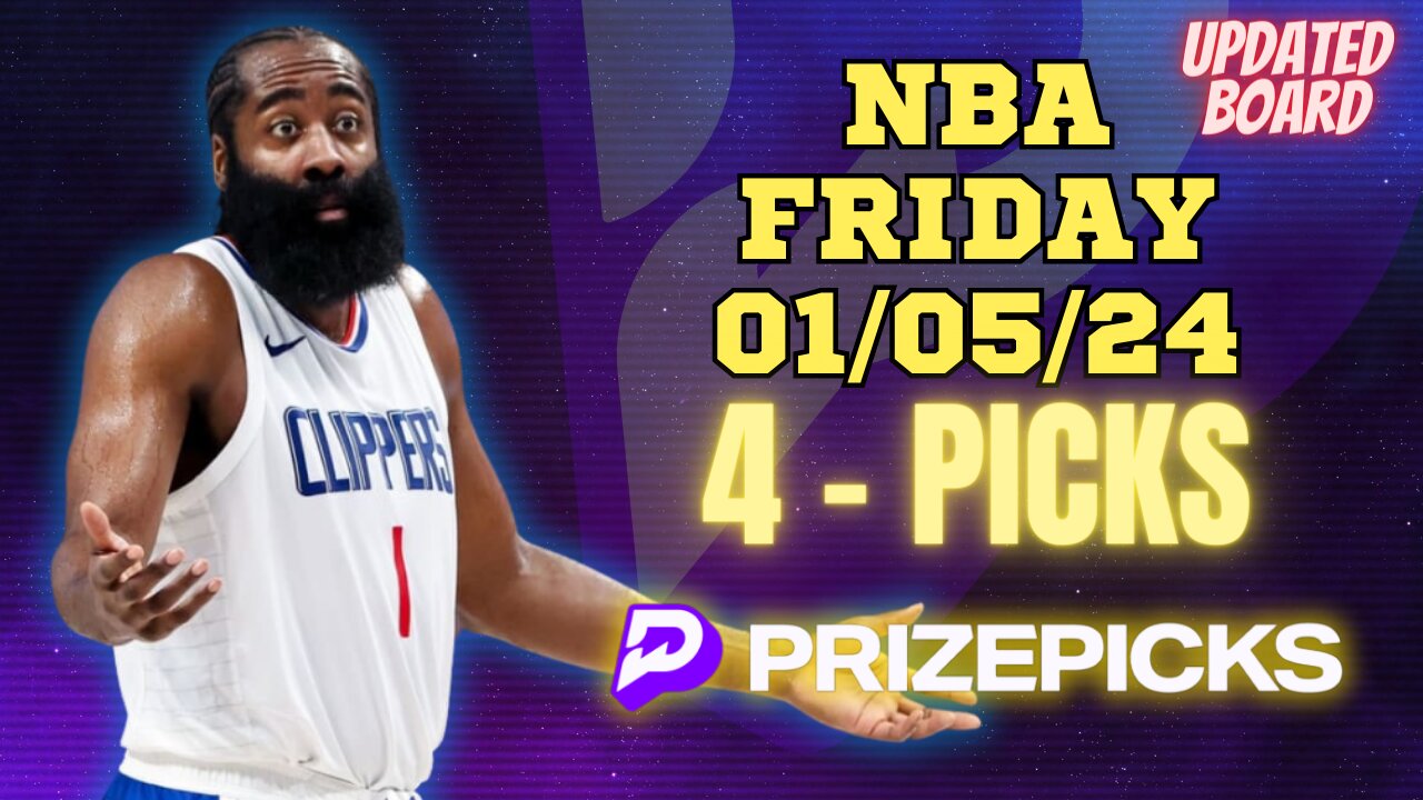 #PRIZEPICKS | BEST PICKS FOR #NBA FRIDAY | 01/05/24 | PROP BETS | #BESTBETS | #BASKETBALL | TODAY