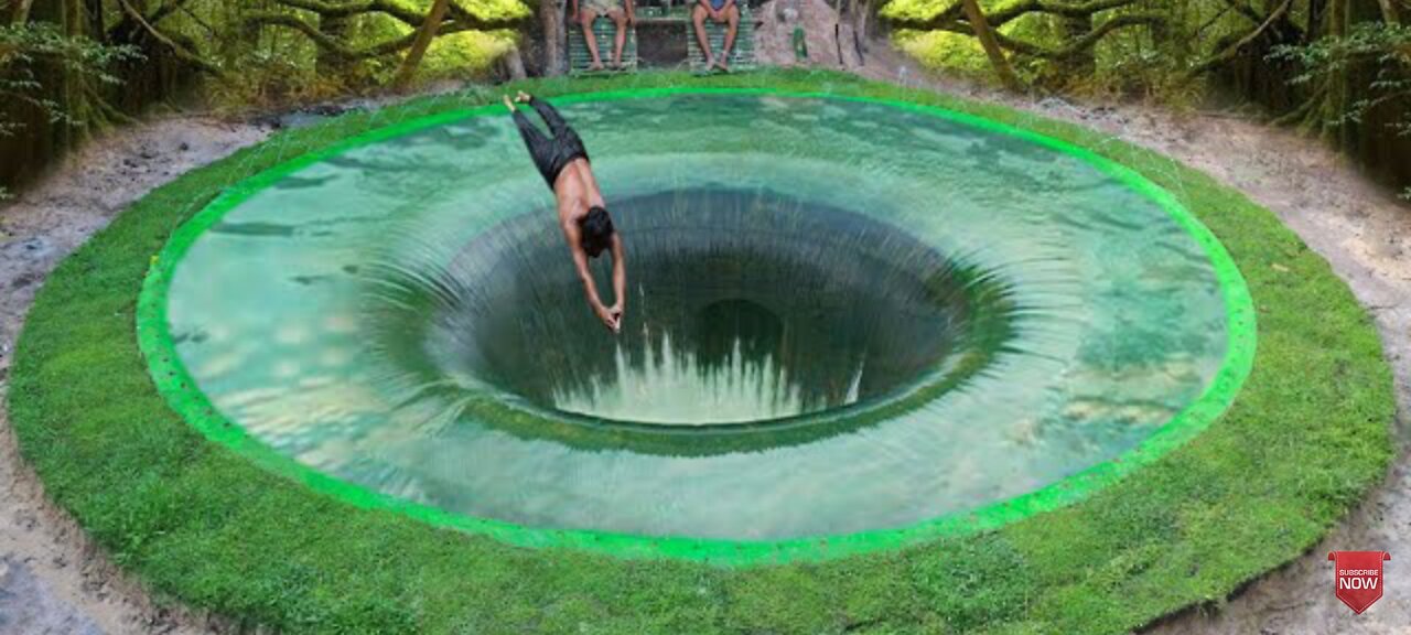 I Build Underground House Water Slide To Tunnel Underground Swimming Pools For hiding