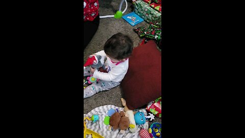 baby grace enjoying Christmas