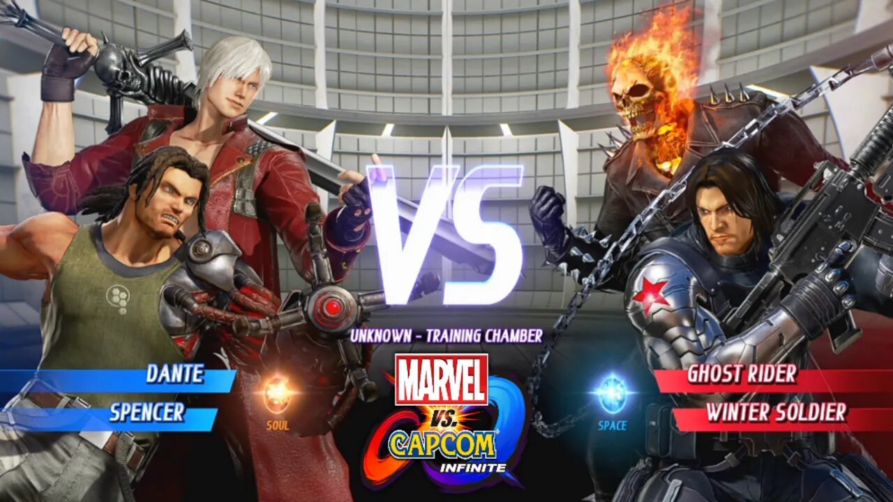 Dante & Spencer VS Ghost Rider & Winter Soldier Marvel vs Capcom Infinite