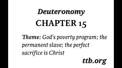 Deuteronomy Chapter 15 (Bible Study)