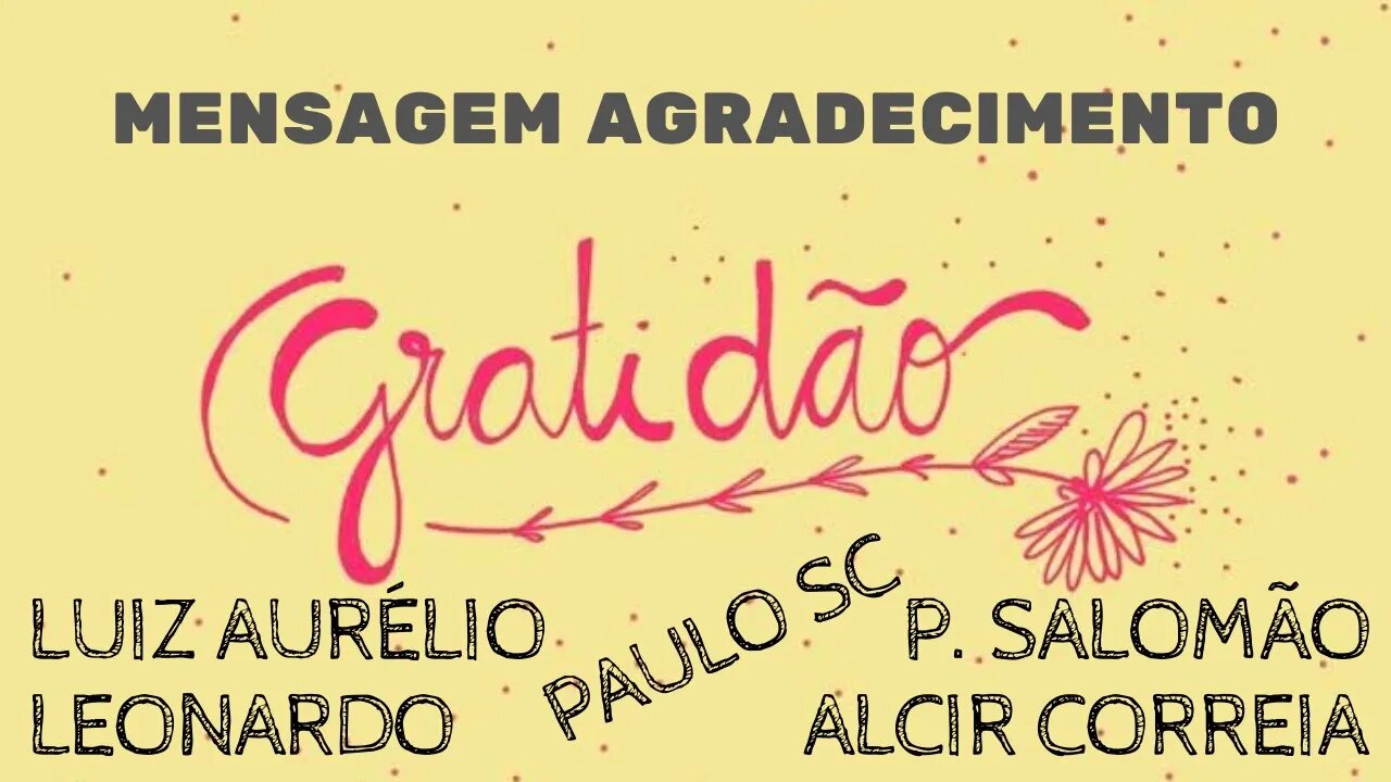 MENSAGEM AGRADECIMENTO