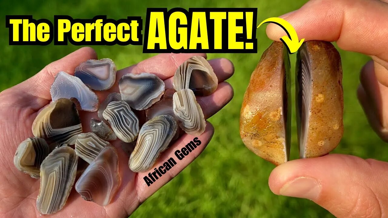 Cutting the PERFECT Agate Open! Slicing Botswana Agates from Africa w/ Lapidary Saw!