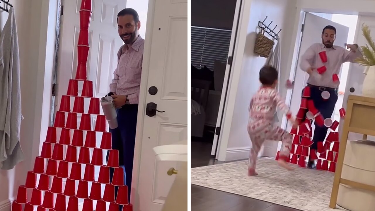 Dad goes along with prank to make his kids laugh