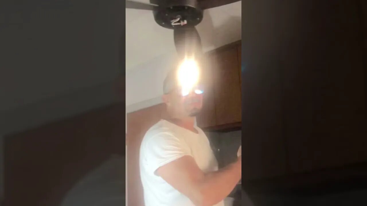 He’s a machine! Thrilled with our new ceiling fan install! 🛠🔦🪜#shorts #viral #tiktok
