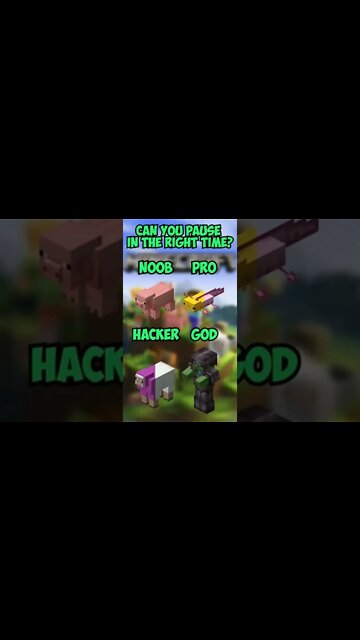 MINECRAFT: PAUSE NA HORA CERTA!!! QUAL VC É? #shorts