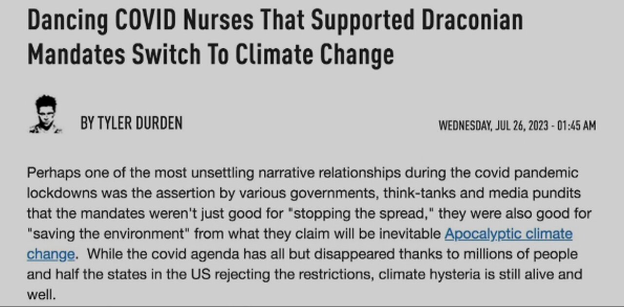 Manipulating Public Opinion: COVID and Climate Change [They're Identical]