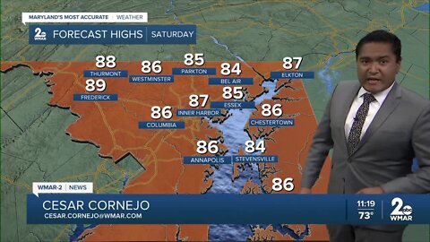 WMAR-2 News Cesar Cornejo Friday night weather