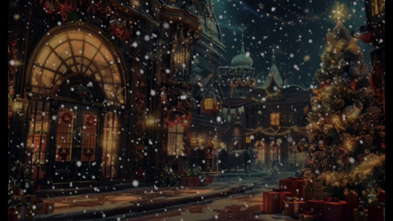 🎅A Stormy Night in a Christmas Town Scene for Rest and Relaxation