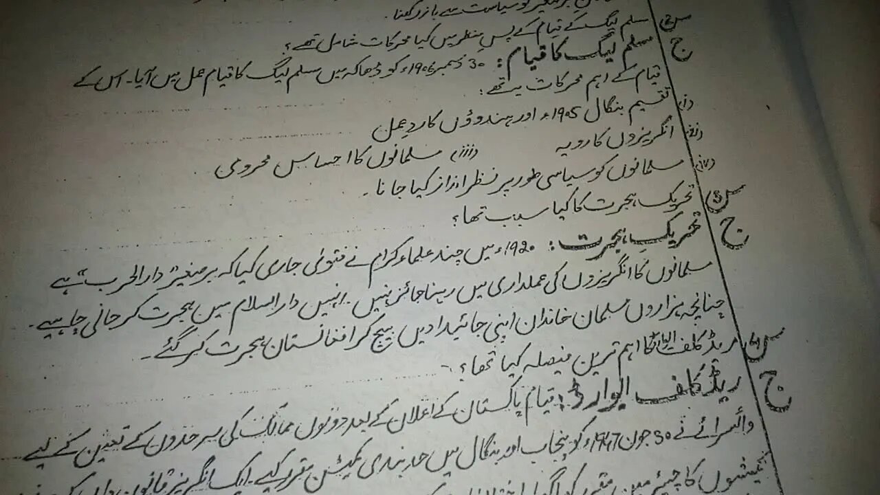 Pak Studies 8th Chapter 2 Short Questions Part 1