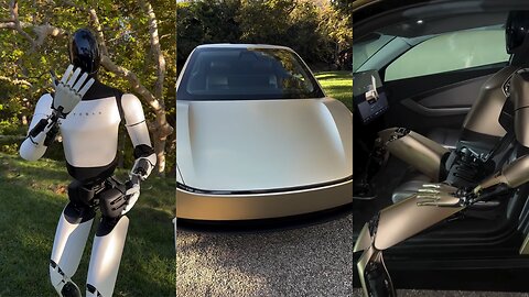 Kim Kardashian Testing Tesla Optimus AI Robot and Cybercab