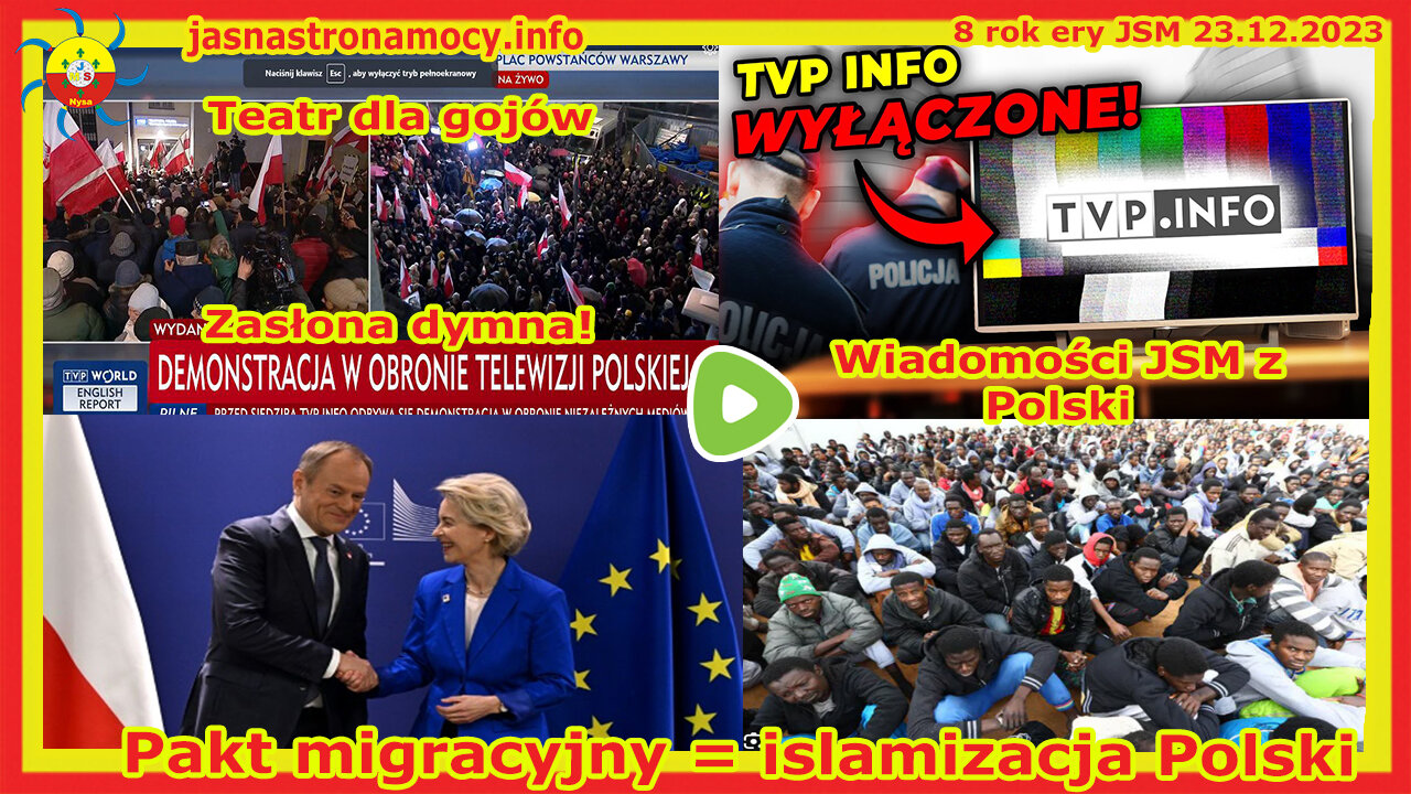 Wiadomości JSM Bitwa o TVP Teatr dla gojów Pakt migracyjny = islamizacja Polski