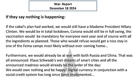 WAR REPORT - IF THEY SAY NOTHING IS HAPPENING