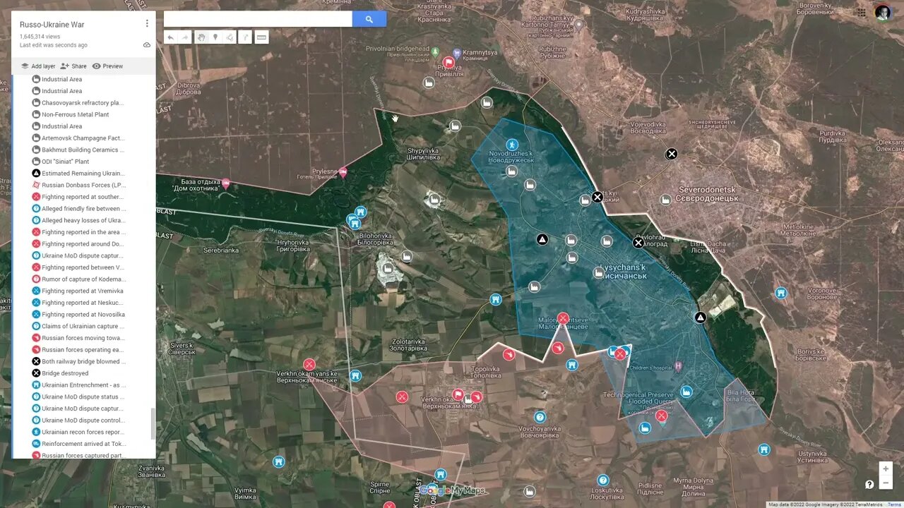 [ Luhansk Front ] Russian forces capture Pryvillya and Lisichansk Oil Refinery