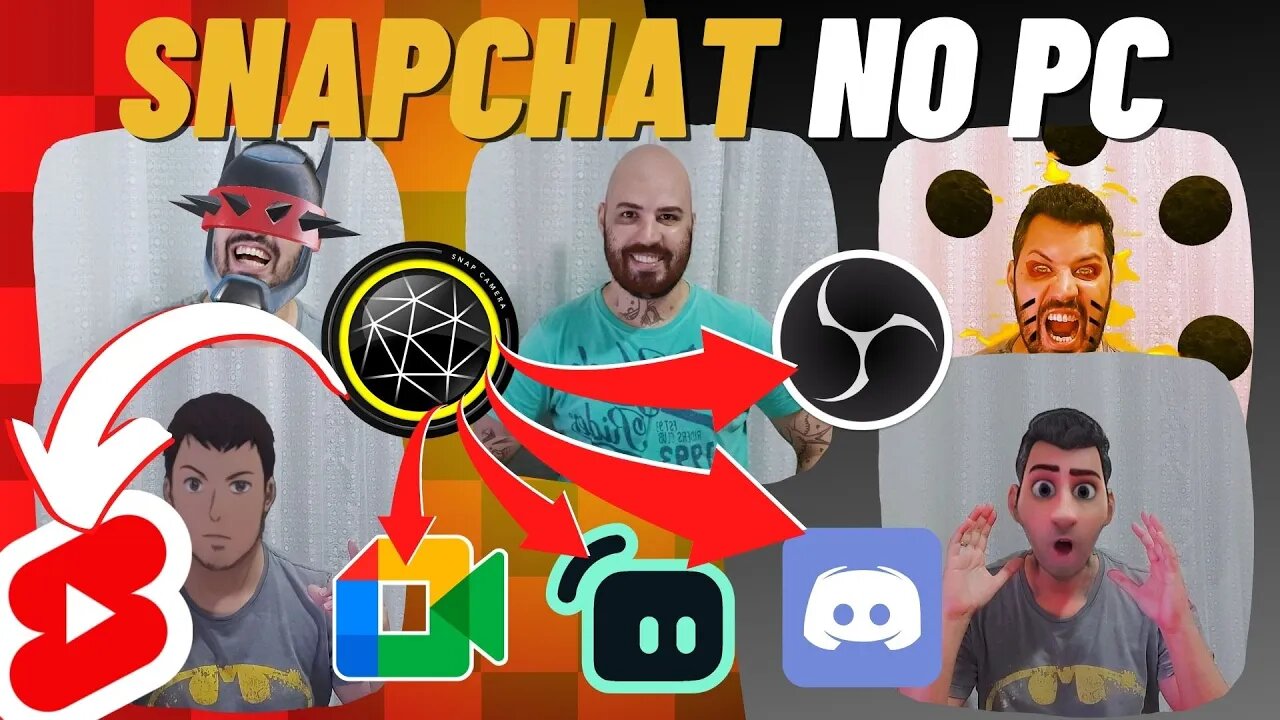 #short - Como usar o SNAP CAMERA em 2022 [OBS Studio, Streamlabs OBS, Discord, Google MEET, etc]