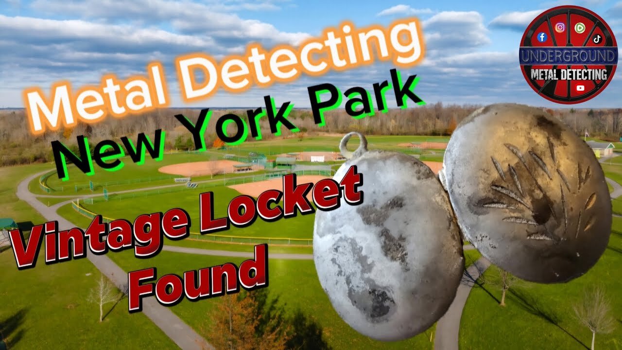 Antique Locket find & Old Coins - New York Park Metal Detecting