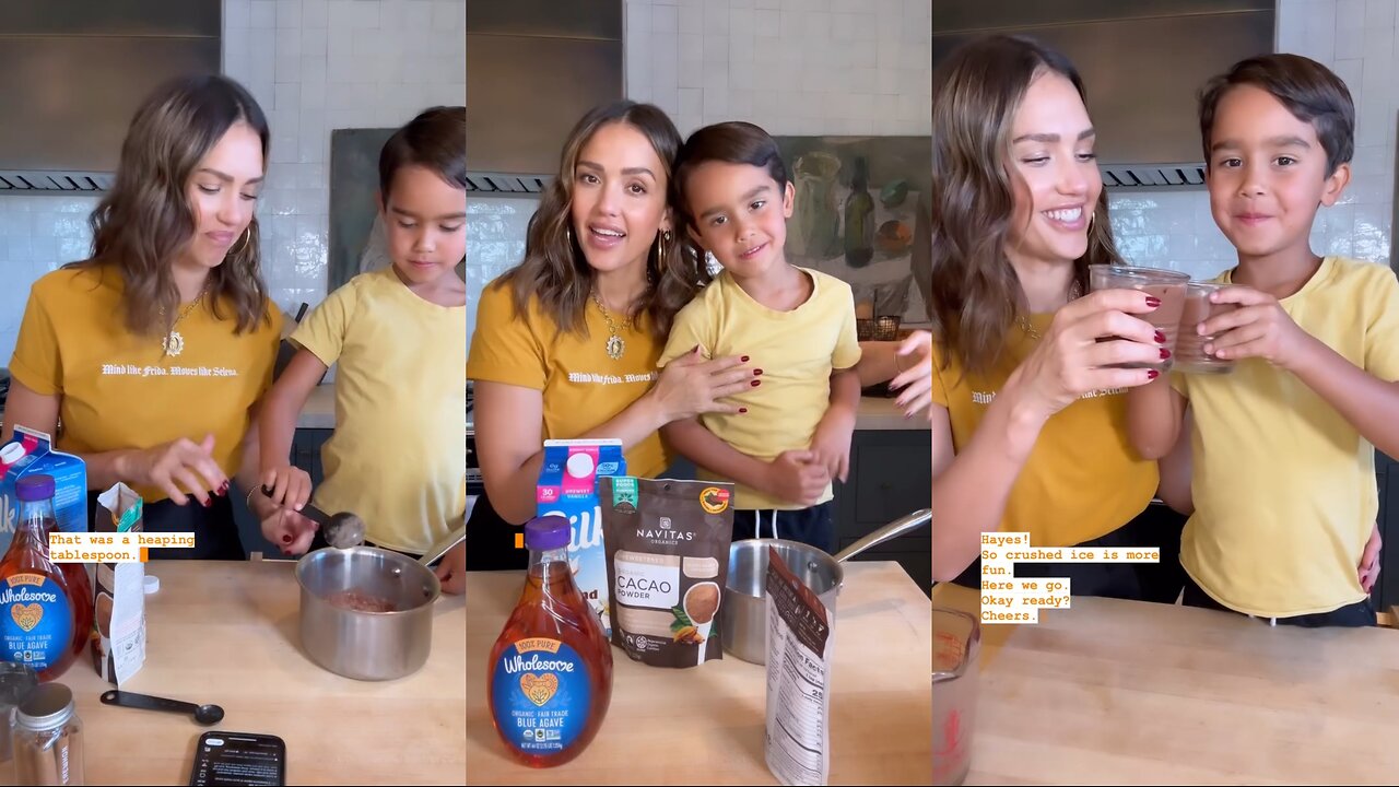 Jessica Alba's Delicious Chocolate Frio Making Adventure with Her Boy!