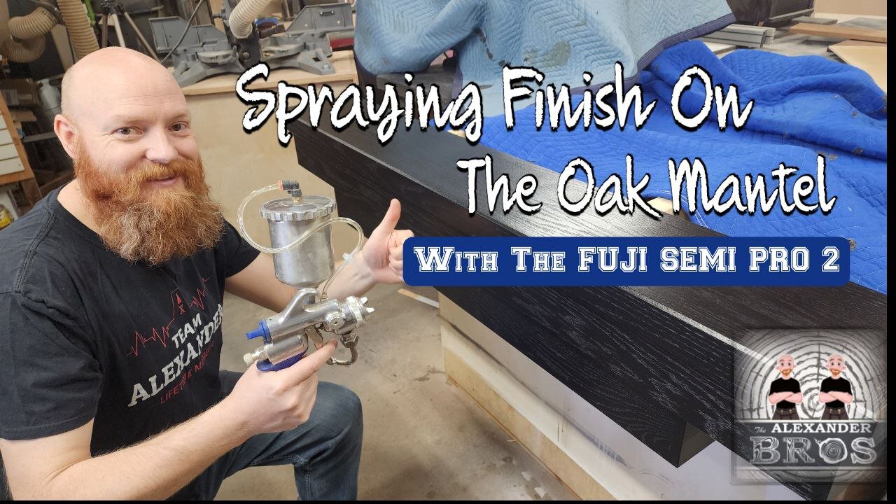 Spraying Finish On The Oak Mantel With The FUJI SEMI PRO 2