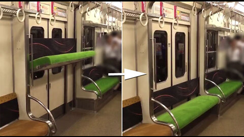 Motorized extra train seat in Japan - Japan Living in future