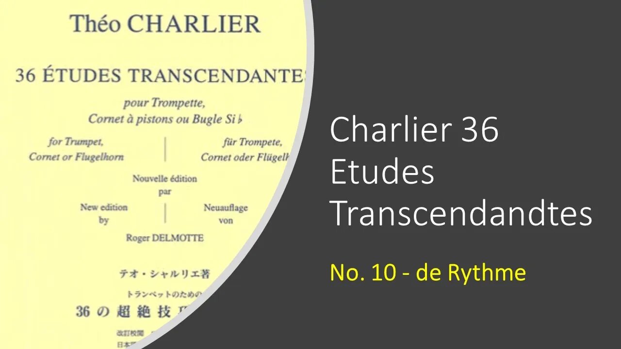 [TRUMPET ETUDE] Charlier 36 Etudes Transcendandtes No. 10 - de Rythme