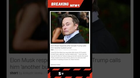 Elon Musk responds after Donald Trump calls him 'another bullshit artist' #shorts #news