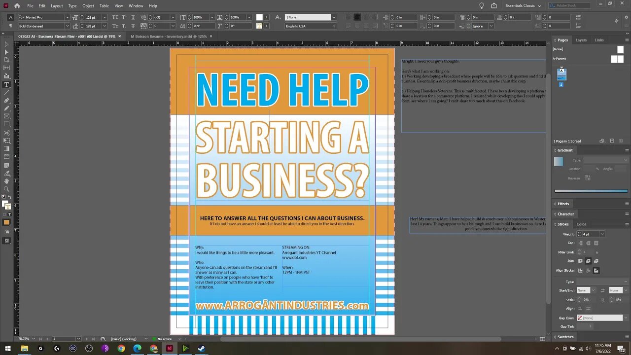 Need Help Starting A Business? Streaming 12-1PM PST
