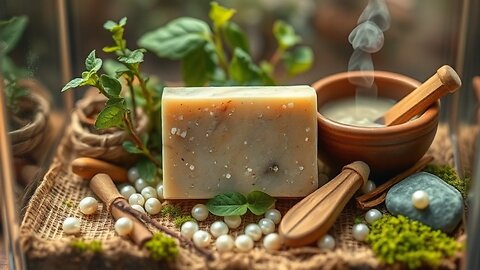 Make a natural mugwort pearl soap using the ancient method