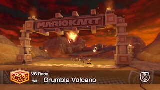 Mario Kart 8 Deluxe - 50cc (Hard CPU) - (Wii) Grumble Volcano